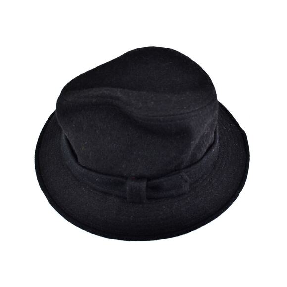 B0 NEW BORSALINO Black Wool Fedora Hat Size Small/54CM - Picture 3 of 5